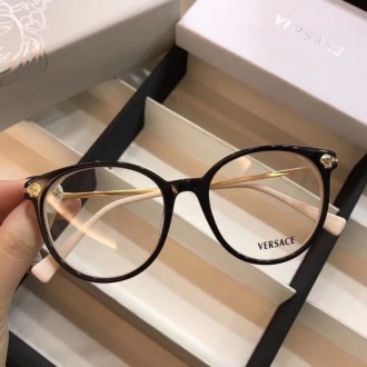 Versace VE3251B Eyewear Crystal White Legs Round Frame Black