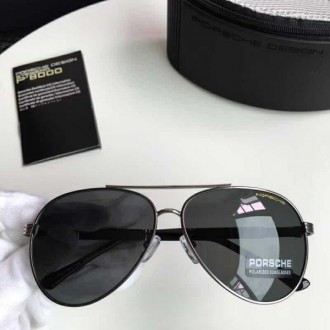 Mens Porsche Gold Design P8779 Sunglasses Polarized Black