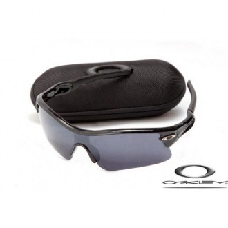Faux Oakleys Radar Path Sunglasses Polishing Black Frame Gray Lens For Sale