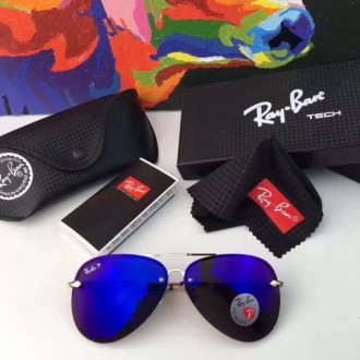 Ray Ban RB3515 Men's Women's Rimless Polarized Sunglasses Deep Blue