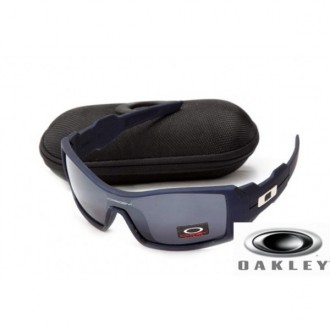  Oakley Oil Drum Sunglasses Black Blue Frame Gray Lens OAKLEY201567330