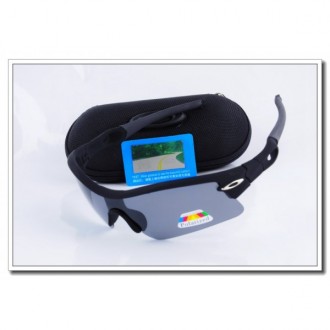 Cheap Oakley Radar Polarized Sunglasses Black Frame Slate grey Iridium Lens Sale