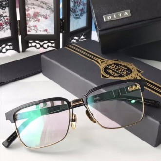 Dita DRX-2076 Sunglasses Square Half Frame Black Gold