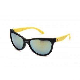 Oakley Forehand Women's Sunglasses Black Yellow Frame Blue iridium Lens