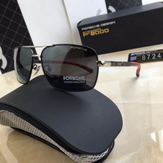 Porsche Design Silver P8724 Sunglasses Polarized Deep Black