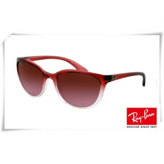 Ray Bans Erika RB4274 Sunglasses Wine Red Gradient Frame Brown Mirror Lens