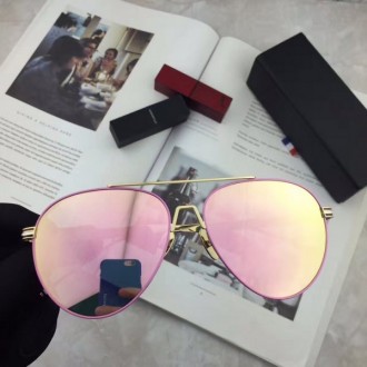 Men's Women's Thom Browne TB126 Aviator Sunglasses Pink Lenses