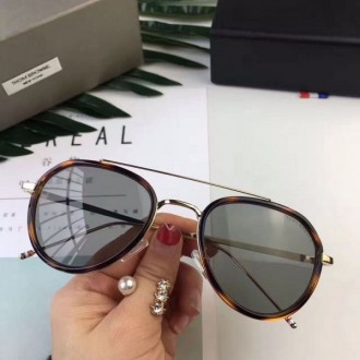 Women's Thom Browne Polarized Sunglasses Gray Lenses Havana Frame