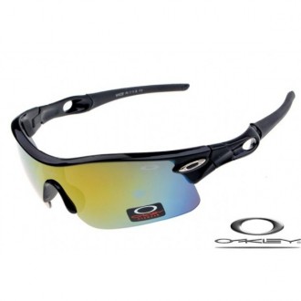 Discount Oakley Radar Pitch sunglasses Polishing Black Frame Yellow Blue Lens