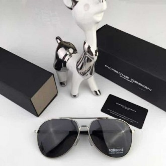 Porsche Design Black P9379 Aviators Sunglasses Silver