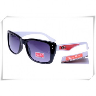 Ray Ban RB4148 Caribbean Sunglasses Polishing Black White Red Frame Purple Gradient Lens