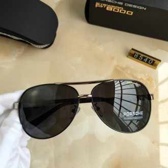 Porsche Design Silver P8540 Sunglasses Polarized Black