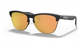 Oakley Frogskins Lite Sunglasses Matte Black Frame Prizm Rose Gold Lens
