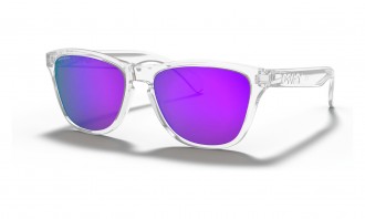 Oakley Frogskins Xs Youth Fit Sunglasses Polished Clear Frame Prizm Violet Lens