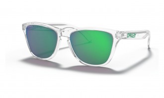 Oakley Frogskins Xs Youth Fit sunglasses Polished Clear frame Prizm Jade lens