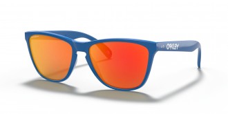 Oakley Frogskins Frogskins 35th Anniversary Low Bridge Fit sunglasses Primary Blue frame Prizm Ruby lens