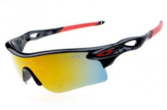 Oakley radarlock sunglasses in polished black / fire iridium