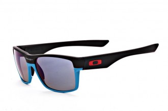 Oakley twoface sunglasses in matte black and sky blue / light purple