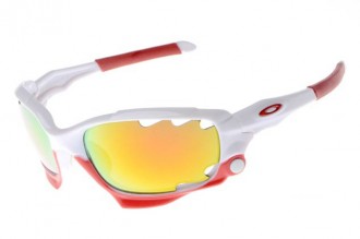 Oakley racing jacket sunglasses in white / fire iridium limited edition fathom