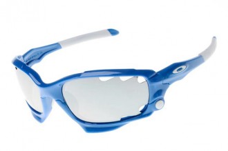 Oakley racing jacket sunglasses in island blue / grey iridium limited edition fathom