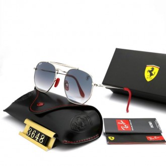 Ray Ban RB3648 Sunglasses Gradient Gray/Silver with Red