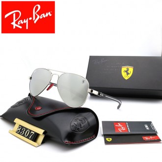 Ray Ban RB8307 Sunglasses Silver/Silver with Black