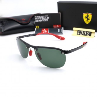 Ray Ban RB4302 Sunglasses Green/Black with Red
