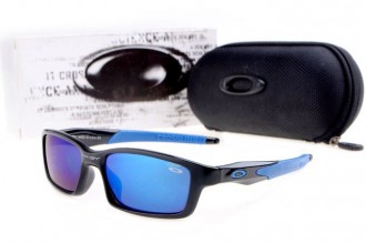 Oakley crosslink sunglasses polished black/island blue/blue iridium