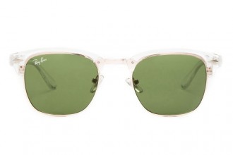 Ray Ban RB3016 Clubmaster Sunglasses White/Bright Green