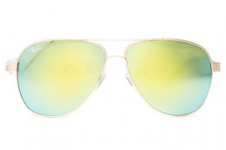 Ray Ban RB8812 Aviator Sunglasses Gold/Crystal Green