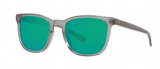 Costa Sullivan Mens Sunglasses Matte Gray Crystal/Green Mirror