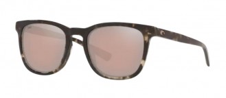 Costa Sullivan Mens Sunglasses Shiny Black Kelp/Copper Silver Mirror