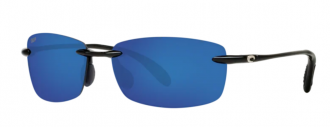 Costa Ballast Mens Sunglasses Shiny Black/Blue Mirror