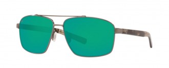Costa Flagler Mens Sunglasses Brushed Gunmetal/Green Mirror