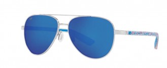 Costa Freedom Series Peli Mens Sunglasses Shiny Silver/Blue Mirror