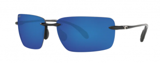 Costa Gulf Shore Mens Sunglasses Shiny Black/Blue Mirror