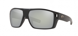 Costa Diego Mens Sunglasses Matte Black/Gray Silver Mirror