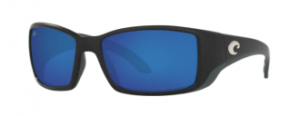 Costa Blackfin Mens Sunglasses Matte Black/Blue Mirror
