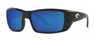 Costa Permit Mens Sunglasses Matte Black/Blue Mirror