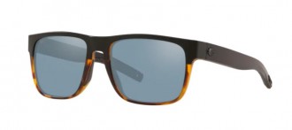 Costa Spearo Mens Sunglasses Black/Shiny Tort/Gray Silver Mirror