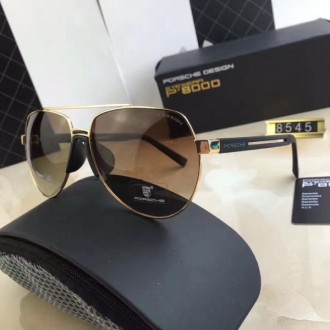 Porsche Design P8545 Aviators Sunglasses Gold Brown