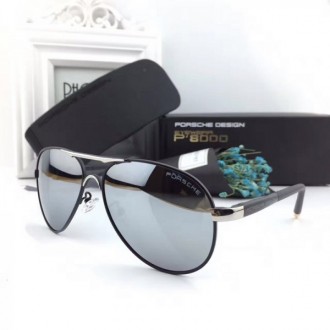 Porsche Design Silver P'8000 Sunglasses Black