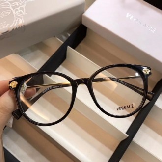 Versace VE3251B Eyewear Crystal Legs Round Frame Black