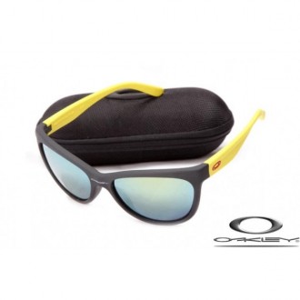 Oakley Fringe Women Sunglasses Yellow Black Frame Blue Iridium Lens OAKLEY20156343