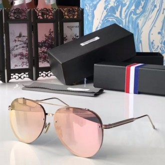 Thom Browne Rimless Sunglasses TB-115 Pink Lenses