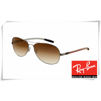Ray Ban RB8301 Tech Sunglasses Gunmetal Frame Brown Gradient Lens