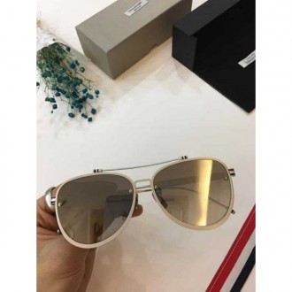 Men's Women's Thom Browne TB10015 Sunglasses Gray Lenses White Frame