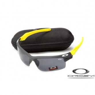 Wholesale Oakley Fast Jacket Sunglasses Reluster Black Frame Gray Lens For Sale