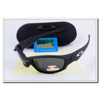 Cheap Oakley Straight Jacket Polarized Sunglasses Black Frame Slate grey Iridium Lens Sale