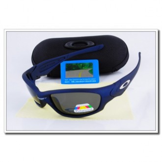 Cheap Oakley Straight Jacket Polarized Sunglasses RoyalBlue Frame Slate grey Iridium Lens Sale